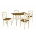 Monarch Specialties Dining Table, 48in. Rectangular, Small, Kitchen, Dining Room, Oak And Cream, Wood Legs, Transitional I 1328